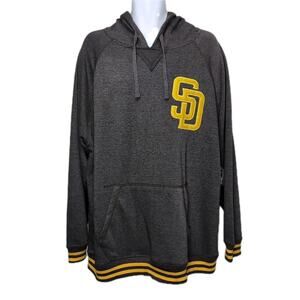 MLB San Diego Padres Stitches Mens Size 2XL Gray Hoodie SD Patch Quality NEW NWT
